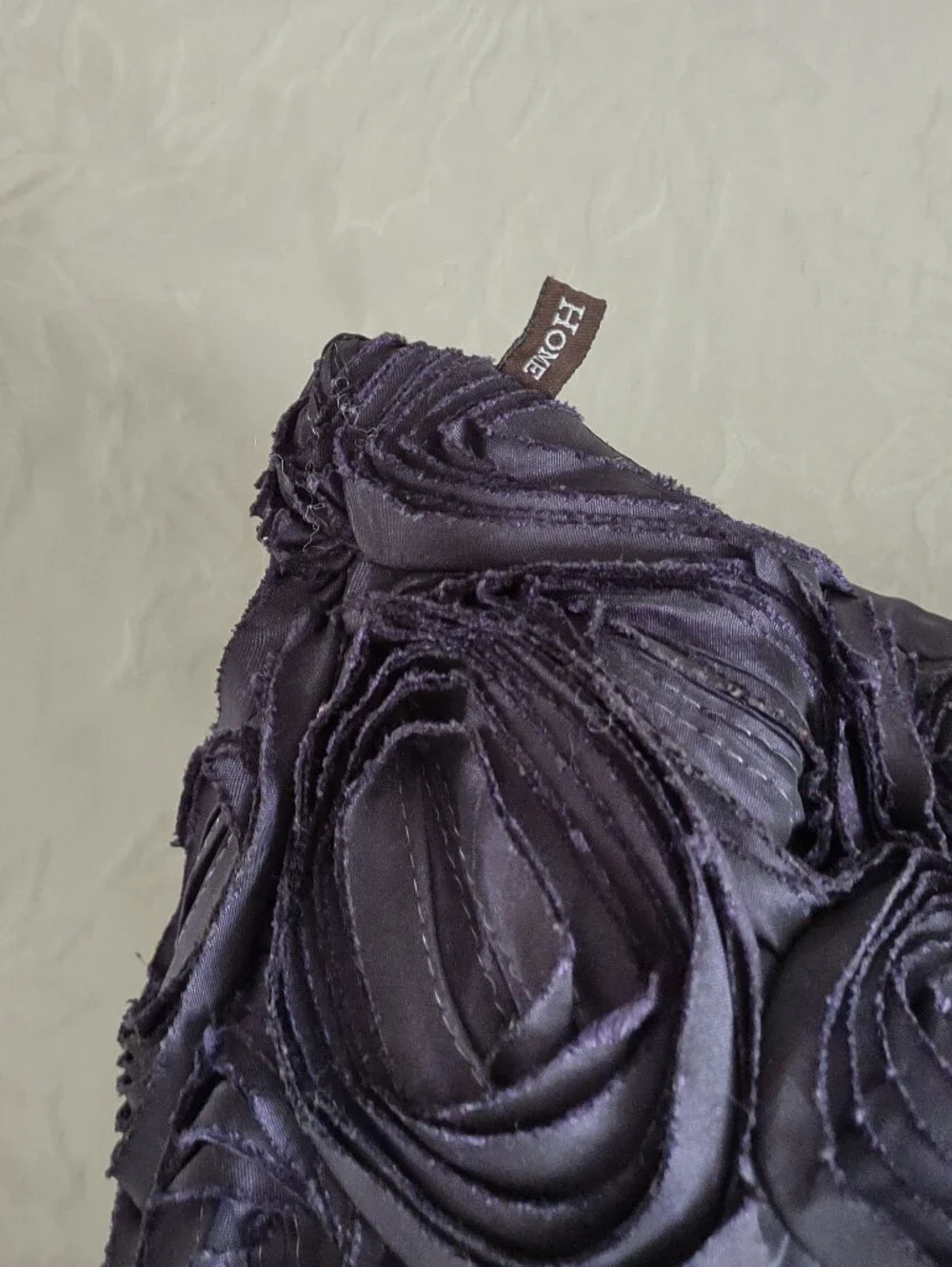 Eggplant Purple Rosette Duck Feathers Pillow Rodeo Home